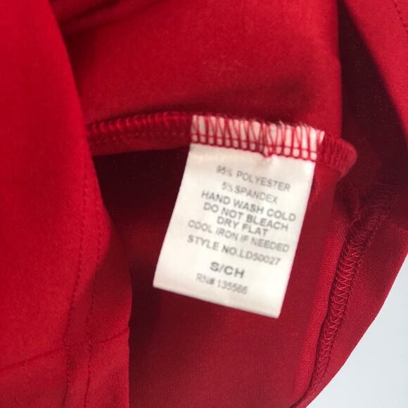 0091 NEW Red Holiday Ruffle Long Sleeve Red Dress - Picture 5 of 7